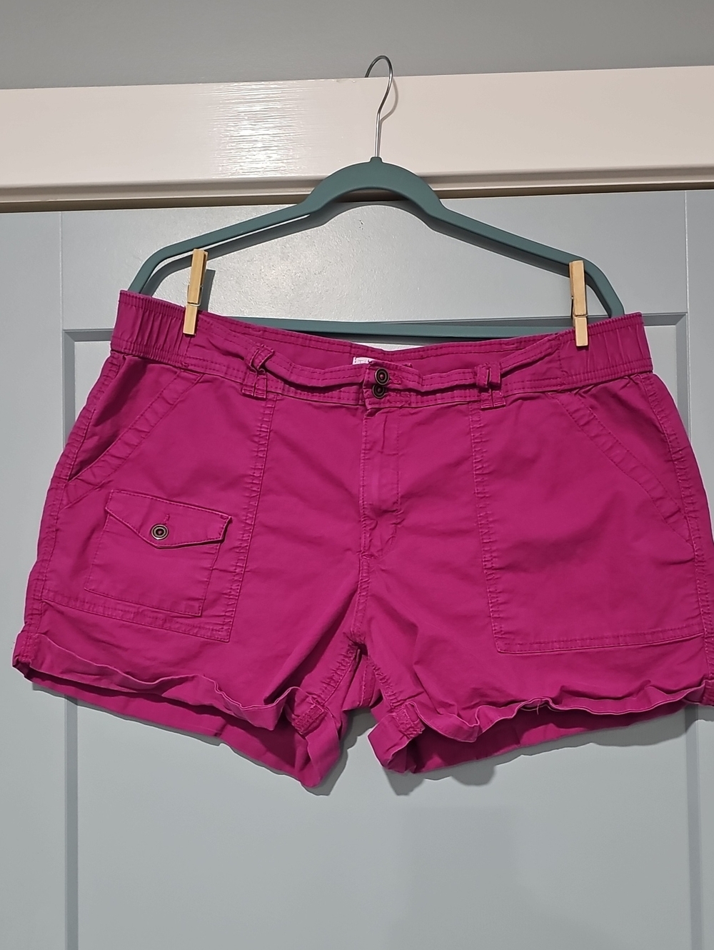 Time and Tru Hot Pink Cargo Shorts with Utility Pocket